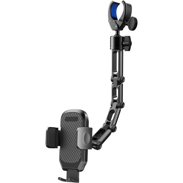 AIR-Phone Holder Car, Rear View Mirror Phone Holder - Aluminum Alloy Mount Multi-Angle Adjustment Rotatable and Retractable Compatible with All 4-7 Inch iPhone and Android Cell Phones (XL Black)
