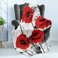 thumbnail image 4 of Poppy Flower Soft Flannel Fleece Throw Blanket, Composition of Blossomings with Grunge Brush Background, Cozy Plush for Indoor and Outdoor Use, 50" x 60", Vermilion Grey, by Ambesonne, 4 of 5