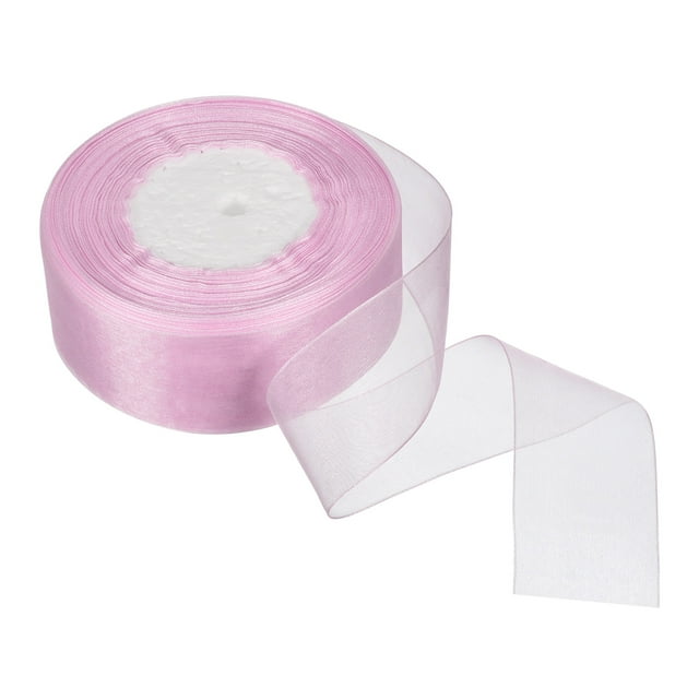 Unique Bargains 4cm 50 Yard Sheer Organza Ribbon Chiffon Fabric Gift Wrapping, Lavender