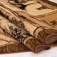 thumbnail image 3 of Brown Cabin with Moose and Bear Animal Wildlife Area Rug (3' 9" x 5' 1"), 3 of 7
