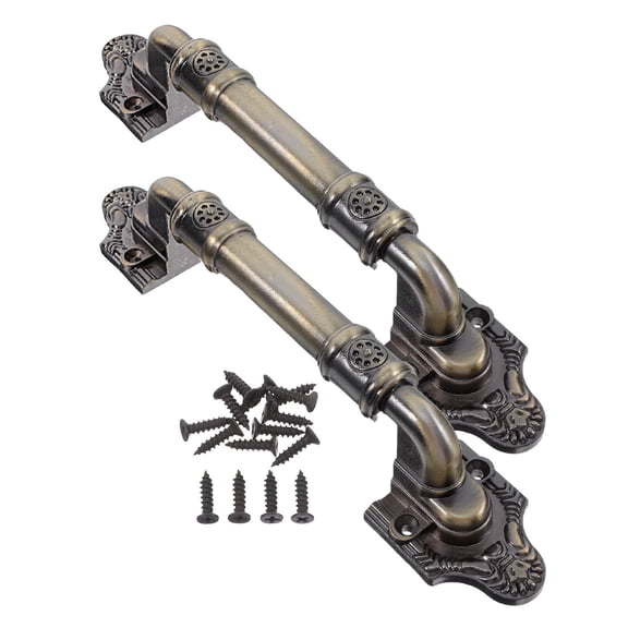 LOLIPPYY 2Pcs Vintage Barn Door Pull Handles Metal Alloy Sliding Handles for Rustic Home Doors