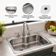 thumbnail image 5 of Stainless Steel Single Bowl Drop-In Kitchen Sink, 18-Gauge 304, 3-Hole, 33 x 22 x 8 in., 5 of 11