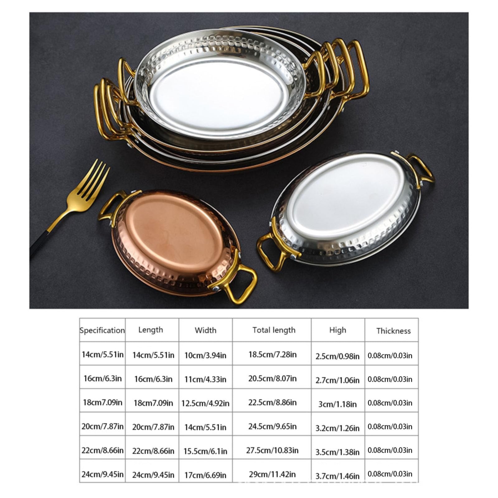 Nallwabiu 20cm Stainless Steel Pan, Copper Finish Frying Pan Non Stick Safe, Oven Safe Skillet for Vegetables, Omelets, Family Meals