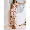 thumbnail image 2 of JYYYBF Womens Long Slim Tank Dress Summer Sleeveless Open Back Deep V Neck Floral Print Dresses, 2 of 8