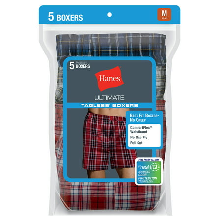 Hanes - Hanes Men's Ultimate Fresh IQ Tartan Boxer, 5-Pack - Walmart ...