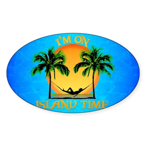 CafePress - Island Time Sticker - Sticker (Oval)