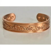 Pure Copper Magnetic Bracelet Arthritis Pain Therapy Energy 15mm Cuff Rider Motorcycle