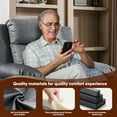 thumbnail image 3 of Muumblus Swivel Rocker Recliner with Heat and Massage, Power Recliner Lounge Chair for Living Room, Gray Faux Leather, 3 of 9