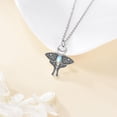 thumbnail image 2 of Luna Moth Necklace Sterling Silver Animal Lover Gift for Women Cute Animal Insect Jewelry, 2 of 6