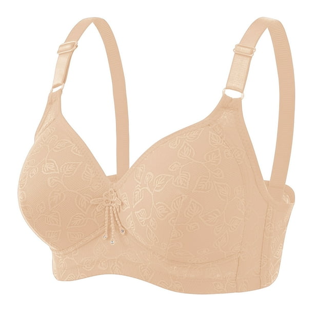 Mujeres Sólido Sexy Push Up Recibir Sujetador lateral Correas de hombro dobles fijas Volver Tres filas de hebillas No magnético y sin anillo de acero Ropa interior Fridja nalpqowj31872