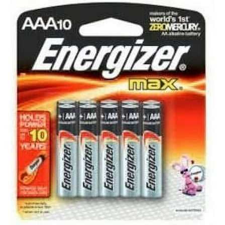Energizer 10992 - AAA Cell 1.5 Volt MAX Battery 10 Pack E92CP-10