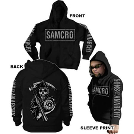 Sons of Anarchy Samcro Logo 4 Print Adult Zip Up Hoodie