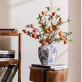 thumbnail image 5 of Blue and White Porcelain Floral Vase, 5 of 11