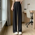 thumbnail image 4 of Hvot&aat Women's High Waist Pleated Pants Boho Flowy Wide Leg Trousers Loose Casual Ice Silk Straight Pants, 4 of 4