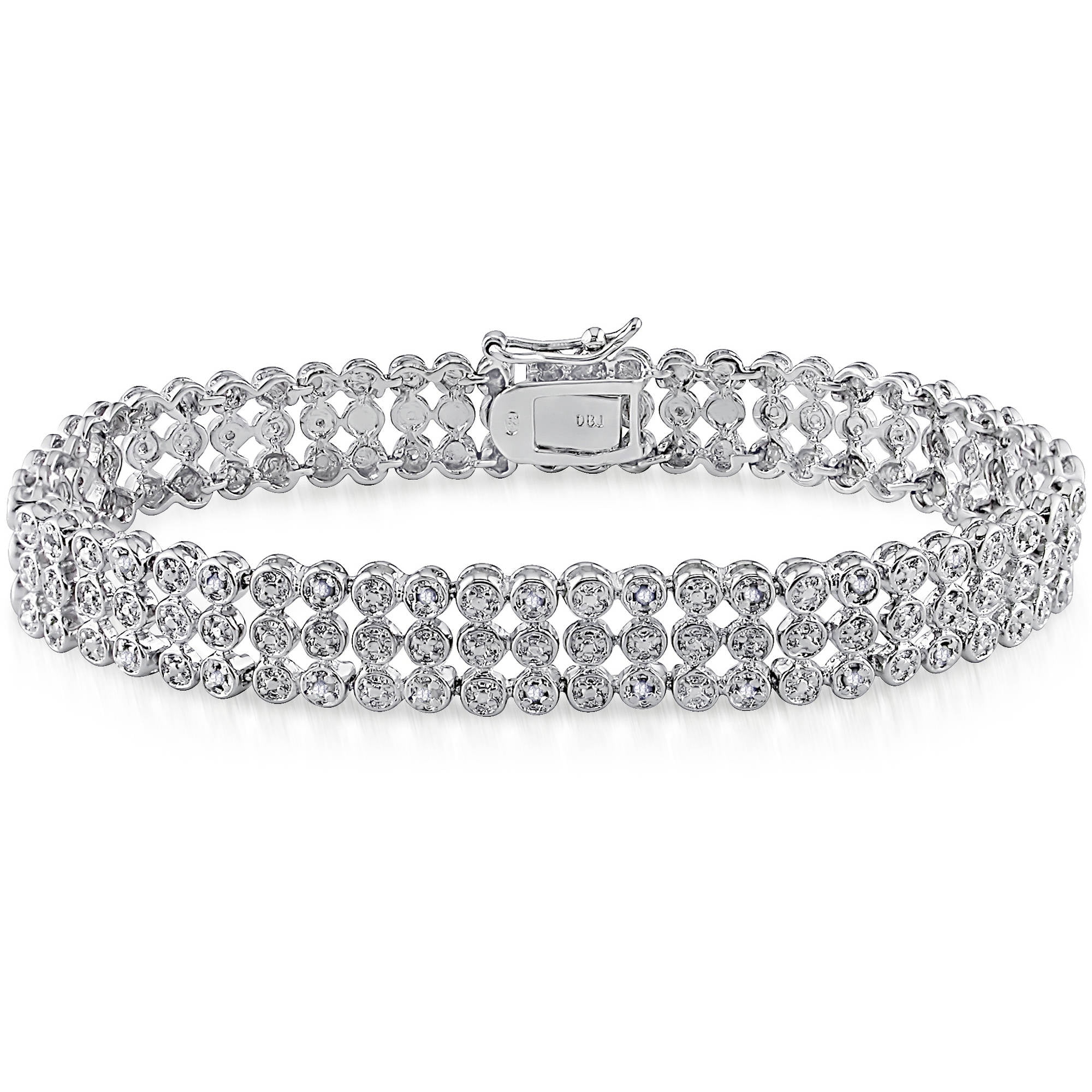 Sterling silver diamond bracelet