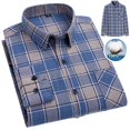 thumbnail image 5 of XDZJLR Men Shirts Long Sleeved Pure Wool Plaid Plus Size Fashion Tops, 5 of 5