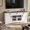 White + Primary Living Space + 60-69 inches + MDF, variant on Modern Blue TV Console, 67" Width TV Stand, Glass Doors & Storage Drawers, Adjustable Shelves (Old SKU:N779P296233B)