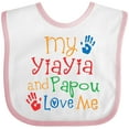 thumbnail image 3 of Inktastic My Yiayia and Papou Love Me Boys or Girls Baby Bib, 3 of 4