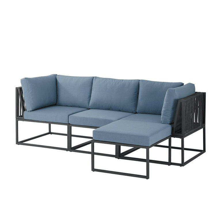 Black metal patio sectional sale