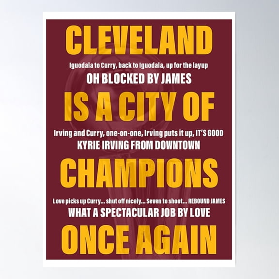 Cavaliers 2016 Championship Commemorative Poster Wall Art, Modern Wall Decor, 8x12 UNFRAMED