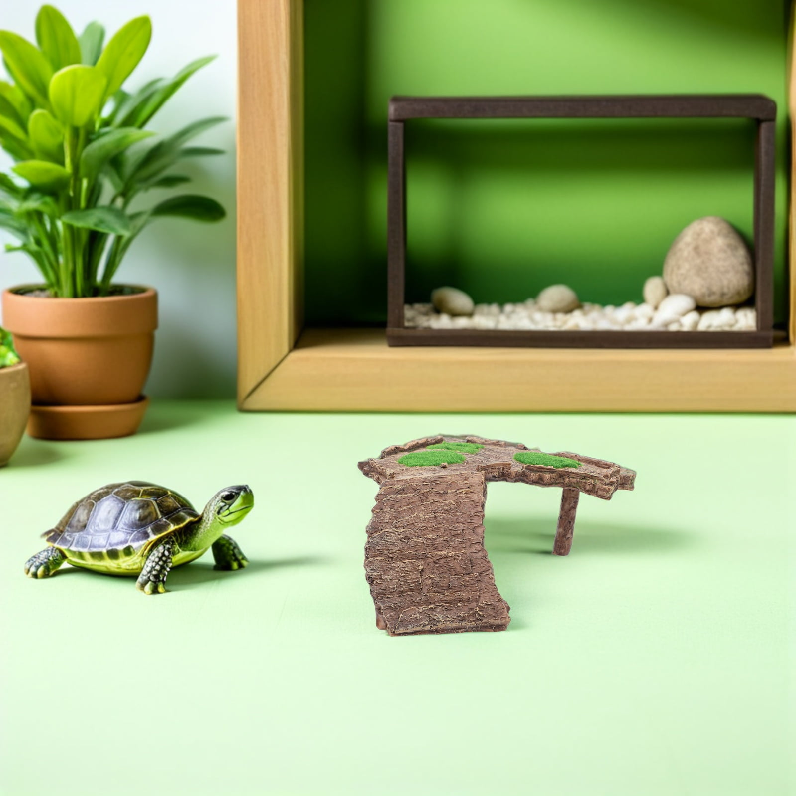 GETAJGHSD Turtle Basking Platform Resin Aquarium Accessory with Easy Maintenance for Turtle Tank Use