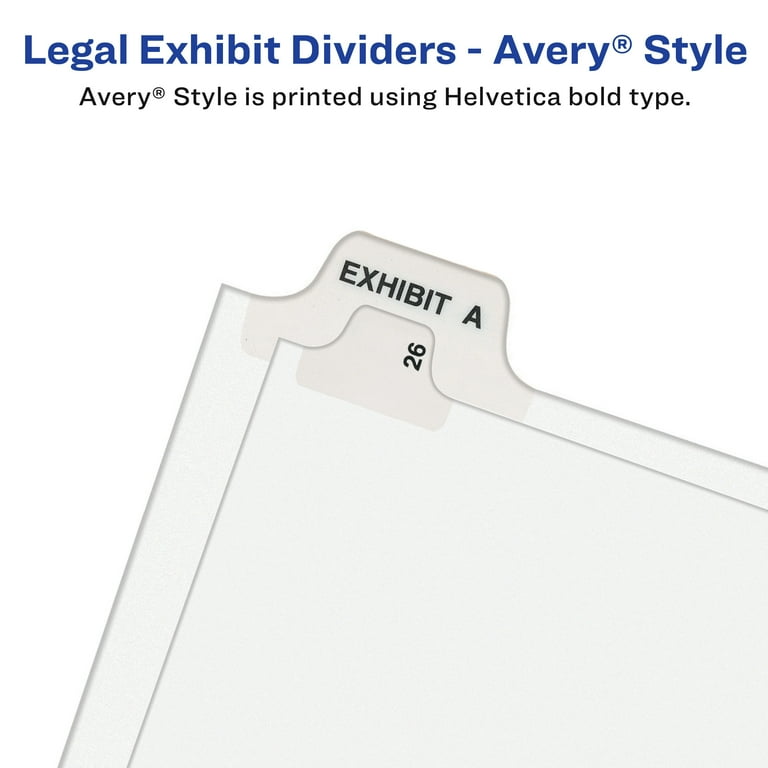 Avery Individual Legal Exhibit Dividers - Avery Style - 1 Printed Tab(s) - Character - M - 8.5 Avery Individual Legal Exhibit Dividers - Avery Style - 1 Printed Tab(s) - Character - M - 8.5