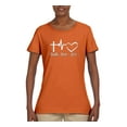 thumbnail image 2 of Wild Bobby, Faith.Hope.Love Heart Beat, Inspirational/Christian, Women Graphic Tee, Orange, Small, 2 of 4