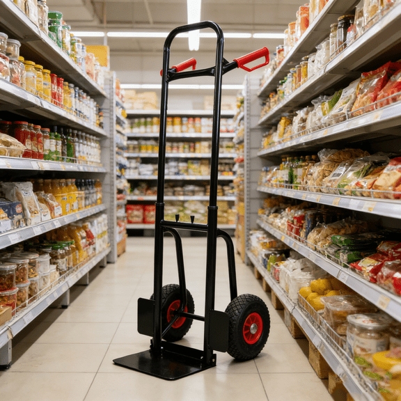 Jopath Dolly Cart,Heavy Duty Manual Truck With Double Handles 330 Lb Steel Trolley For Moving Heavy Platform Truck With 10 "Rubber Wheels For Moving/Warehouse/Garden/Grocery