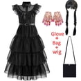 thumbnail image 1 of Wednesday Adams Vestidos Cosplay para niñas disfraz 2023 niños carnaval fiesta Vestidos malla disfraces vestido de baile ropa 6 8 12 Y160CM Gao Jinjia LED, 1 of 2