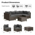 thumbnail image 6 of LAUSAINT HOME 7 Pieces Patio Conversation Set, Outdoor Sectionals with 6 Chairs and 1 Coffee Table, Gray Cushions, 6 of 7