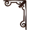 thumbnail image 4 of Ekena Millwork 2"W x 7 1/2"D x 10"H Fleur De Lis Wrought Iron Bracket, (Triple center brace), Antiqued Copper, 4 of 8