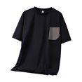 thumbnail image 4 of T-Shirts Patch Tricoté à Blocs de Couleur, Col Rond, Manches Courtes, Noir TTTG, 4 of 4