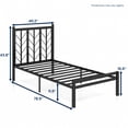 thumbnail image 3 of Topcobe Twin Size Platform Bed with Headboard and Metal Frame, Modern Furniture for Bedroom, Fashion Design-Twin Size, 3 of 10