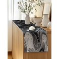 thumbnail image 5 of Table Runner 60 Inches Long for Kitchen Dining, Black Marble Dresser Scarf Farmhouse, Dining Table Decorations for Wedding/Parties, Vintage Abstract Grey Fluid Aesthetic 13 x 60 In, 5 of 8