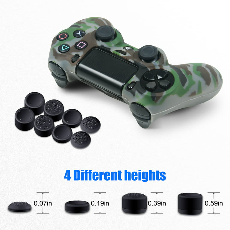 PS4/PS4 SLIM/PS4 PRO Controller Covers - Silicone Skin for DualShock 4 - Water Printed Case Set for Sony PS4, PS4 Slim, PS4 Pro - 2 Pack Camo PS4 Accessories - Gray