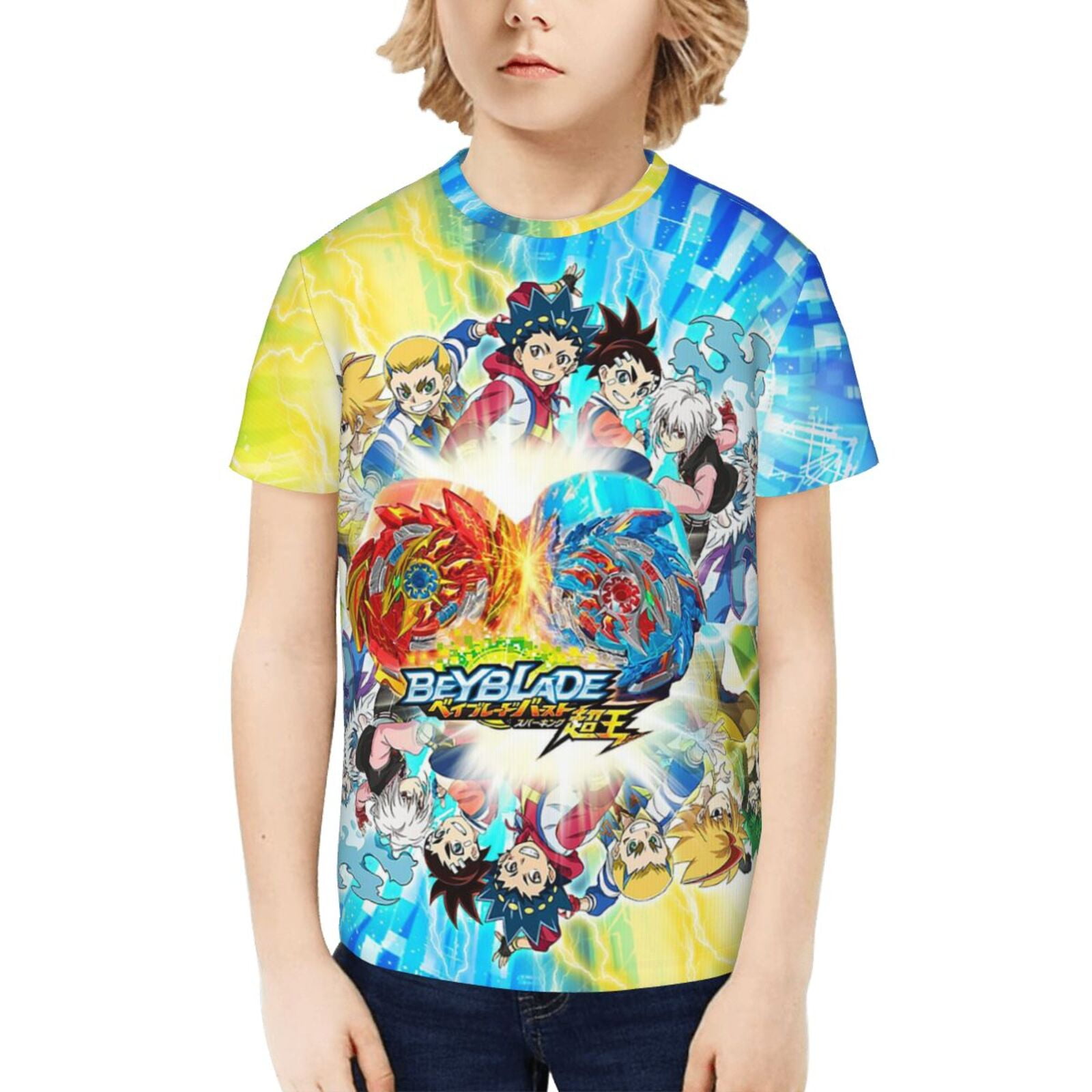 Top Beyblade Burst Rivals Teenage T-Shirt Kids Shirts Summer Round