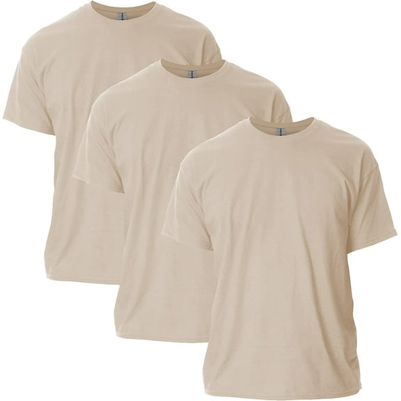 Gildan Men's Ultra Cotton T-Shirt, Style G2000, Multipack, Sand 3-Pack, Medium