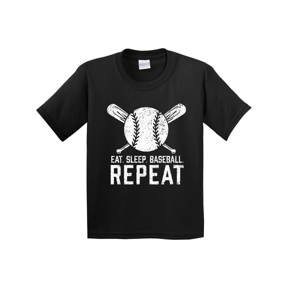 Inktastic Grunge Eat Sleep Baseball Repeat Youth T-Shirt