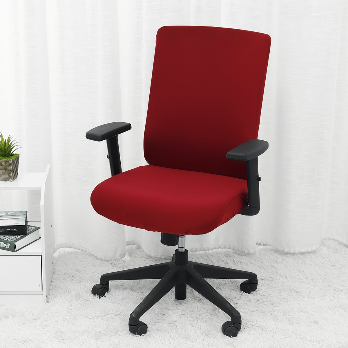 Independent 2Piece Computer Chair Covers, Modern Style Elastic Spandex