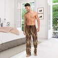 thumbnail image 2 of Men's Pajama Pants with Pockets Sleepwear Lounge Pants Stretch Casual Zebra Stripe Vintage, 2 of 6