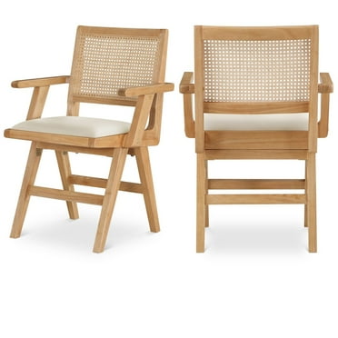 Meridian Furniture Abby Cream Vegan Leather Dining Arm Chair (Set of 2)
