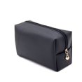 thumbnail image 1 of Simple Portable Travel Square Make Up Bag Zipper Toiletry Organizer Purse Cosmetic Bag Storage Bag PU Leather BLACK, 1 of 8
