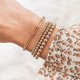 thumbnail image 2 of Pulseras de cuentas para mujer, juego de pulseras elásticas con cuentas para mujer, pulsera ajustable de plata de ley/chapada en oro de 14 quilates, joyería para mujer de moda, 2 of 5