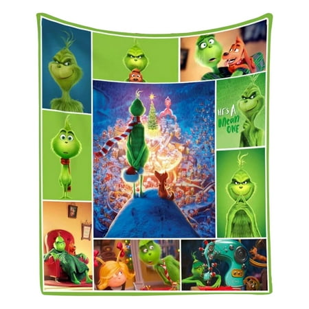 

SHUDAGENG Christmas Decorations Ideal Facecloth Blanket Green Blanket Christmas Gift Home Sofa Cover Blanket Holiday Decoration Blanket