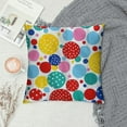 thumbnail image 2 of Chilfamy  Polka Dots Throw Pillow Covers,Blue Circles Endless Geometric Graphic Decorative Pillow Covers Digital Printing Blended Fabric for Couch Sofa Bed Invisible Zipper, 2 of 5