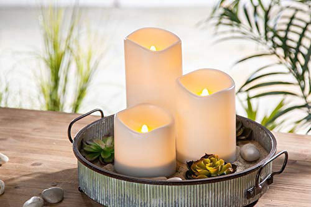 Outdoor Solar Flameless Candle Weatherproof Resin Flickering Flame (4x6)