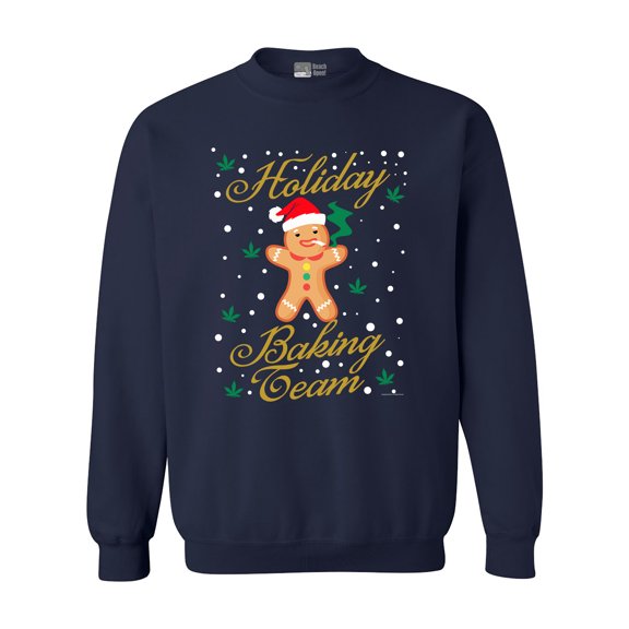 Holidays Baking Team Gingerbread Christmas Holidays Funny DT Crewneck Sweatshirt