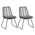 thumbnail image 5 of Harper & Bright Designs Outdoor PE Wicker Dining Chairs Set of 2, 2 Person Patio Rattan Deja Chairs with Cushions for Backyard Poolside Garden, Gray, 5 of 13