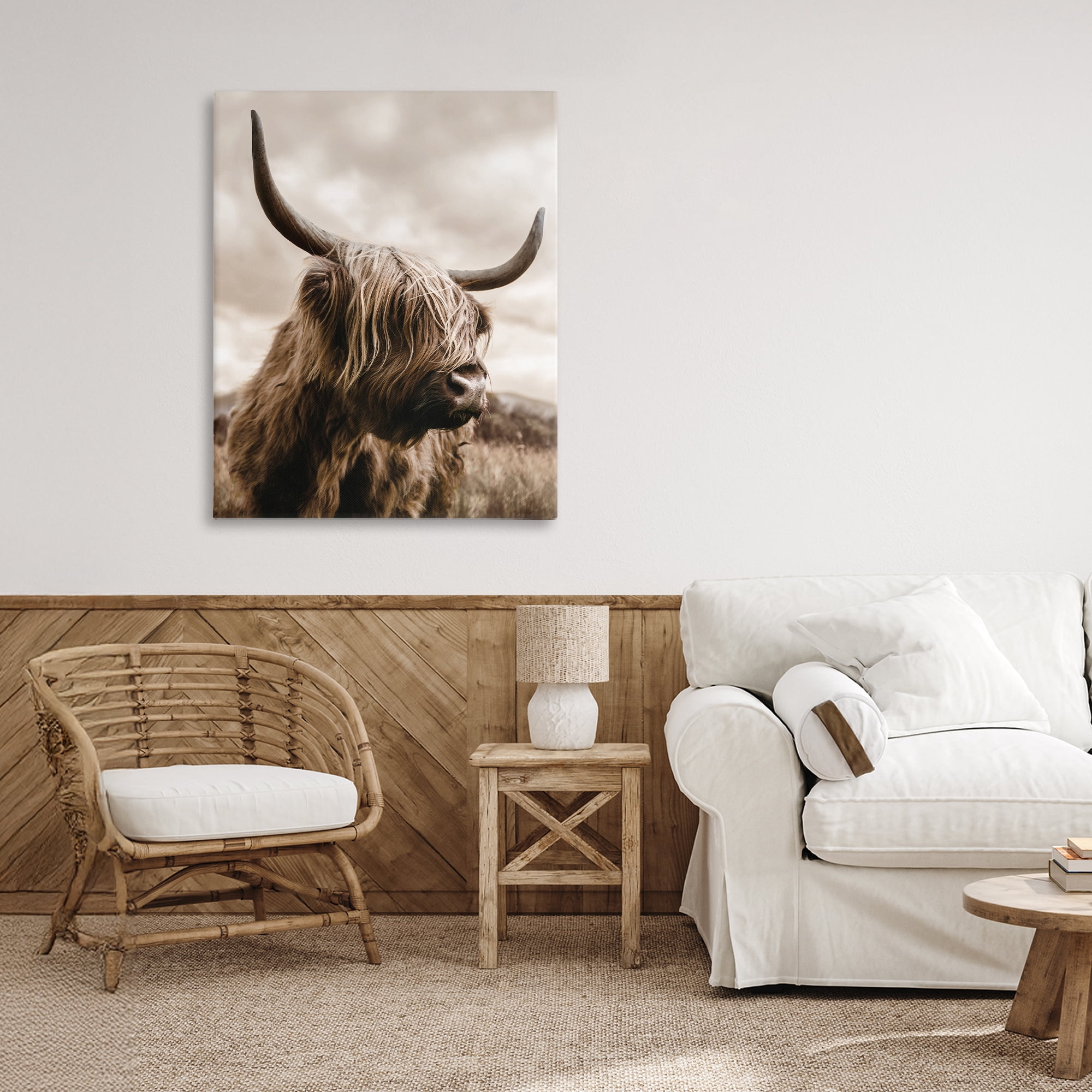 Stupell Industries Highland Cow on Windswept Moor Canvas Wall Art, design by CAD Designs