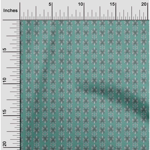oneOone Cotton Poplin Fabric Dot & Floral Block Print Fabric By Yard 42 Inch Wide